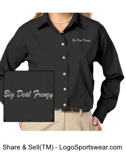 Ladies Long Sleeve Stain Release Poplin Design Zoom